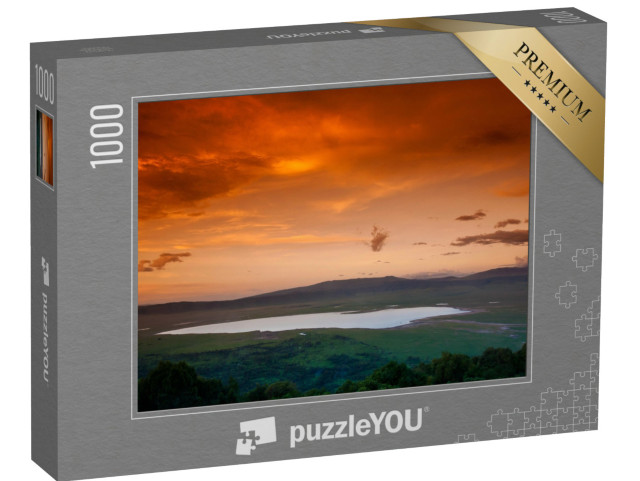 puzzle 1000 dílků „Africký západ slunce nad kráterem Ngorongoro, Tanzanie“