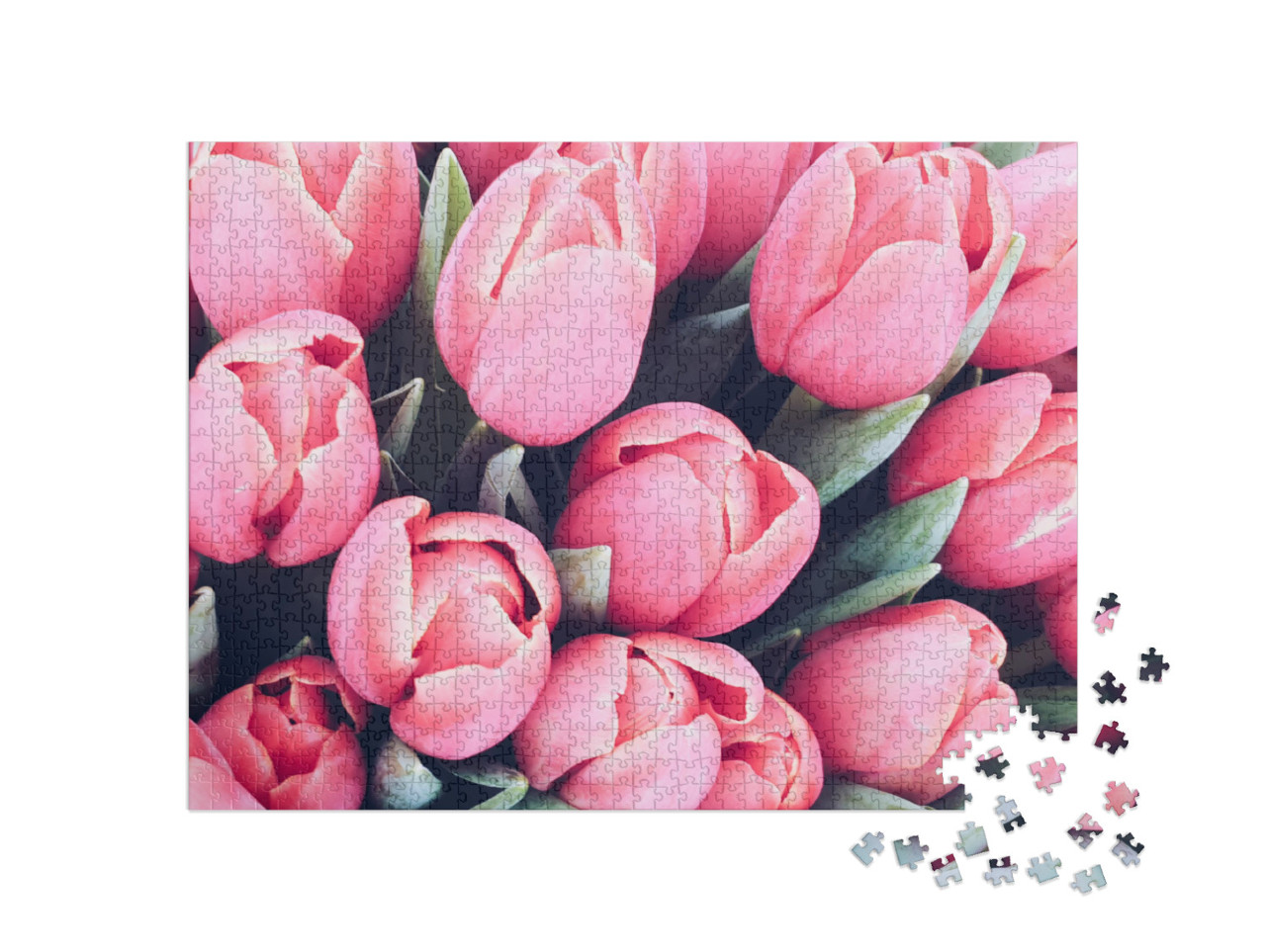 puzzle 1000 dílků „Květinová kytice tulipánů“