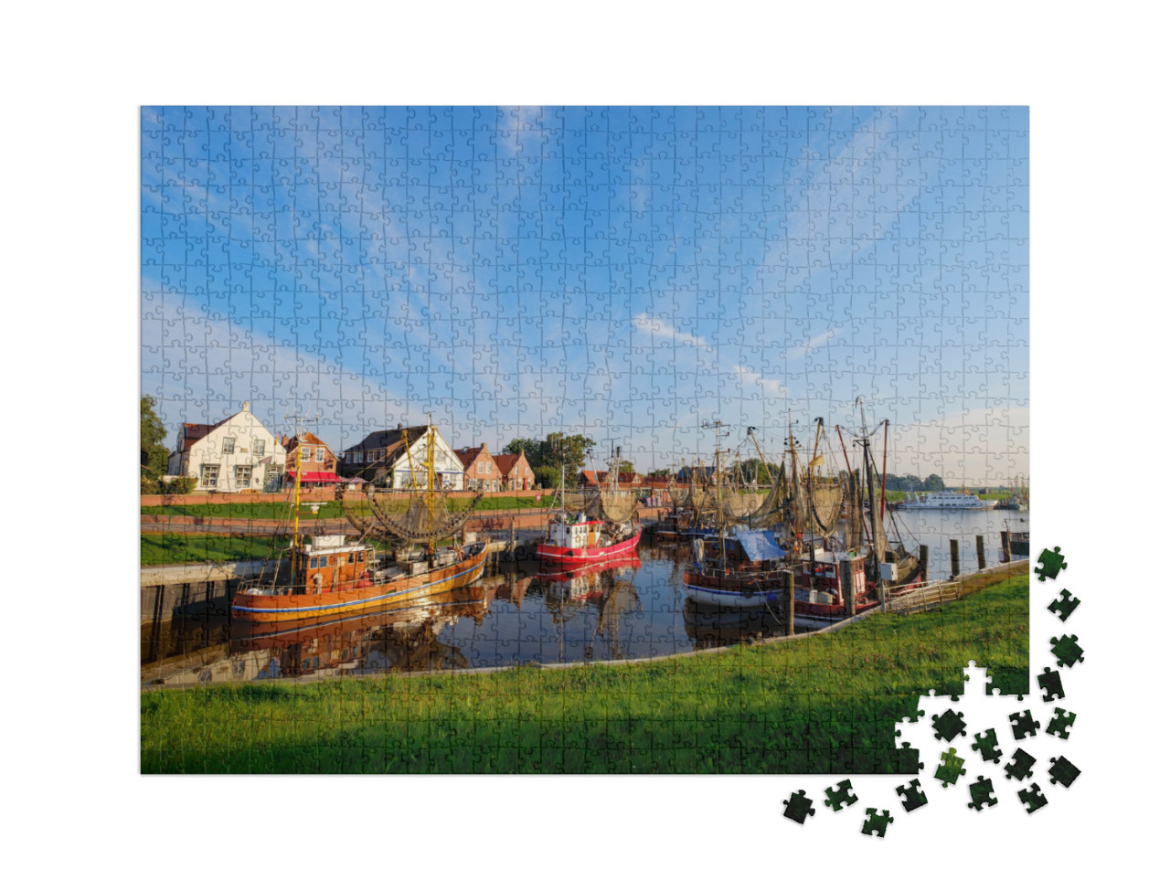 puzzle 1000 dílků XXL „Rybářský přístav Greetsiel, Německo“