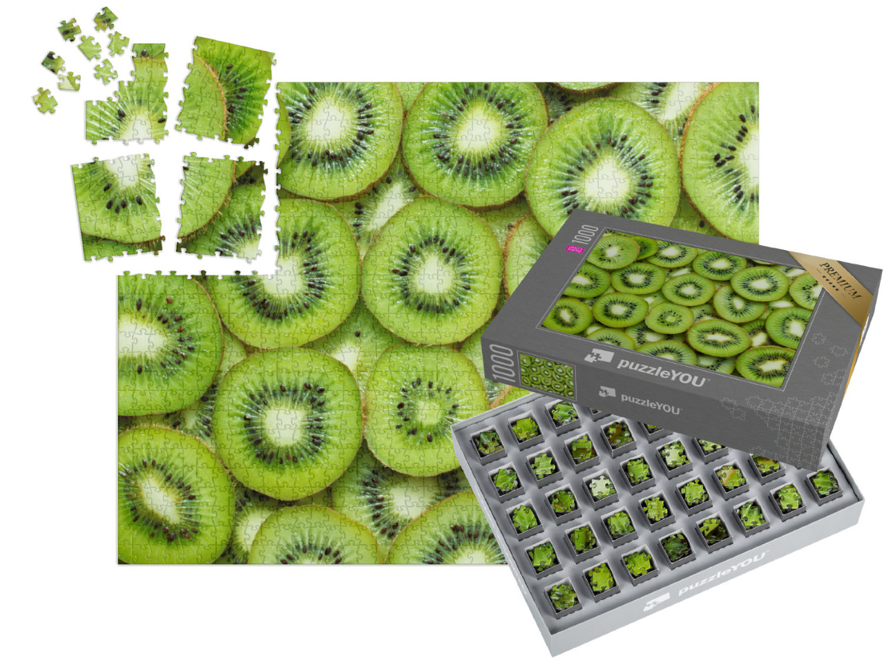 SMART SORTED® | Puzzle 1000 dílků „Čerstvě nakrájené kiwi“