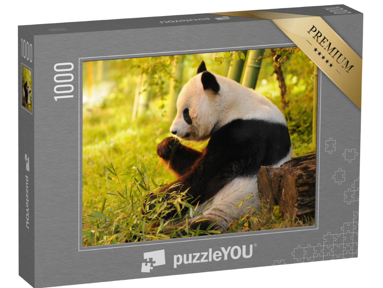 puzzle 1000 dílků „Panda velká pojídající bambus“