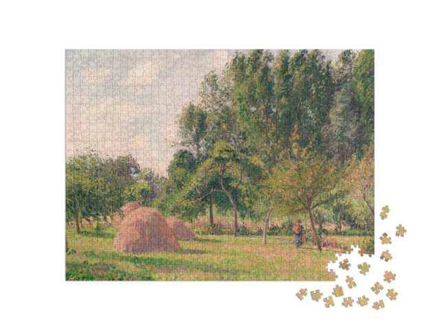 puzzle 1000 dílků „Camille Pissarro - Kupka sena, Ráno, Éragny“