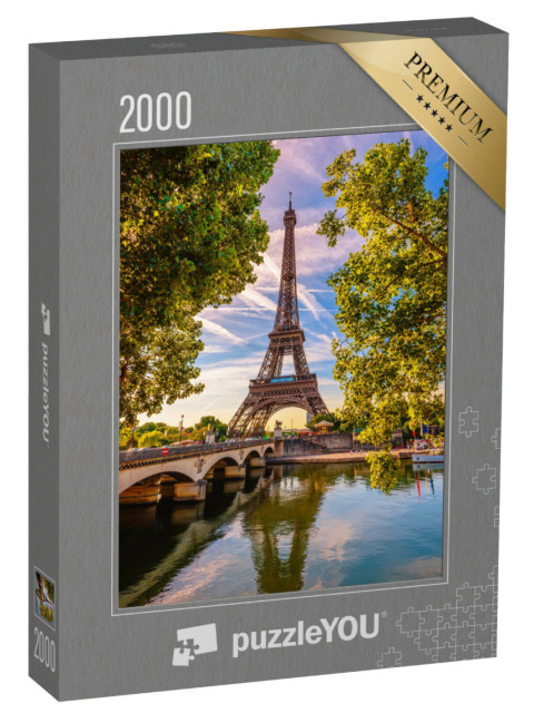 puzzle 2000 dílků „Eiffelova věž a řeka Seina, Paříž, Francie“