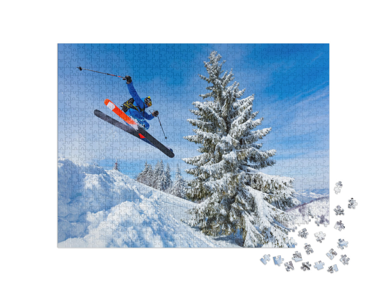 puzzle 1000 dílků „Zábava při lyžování“