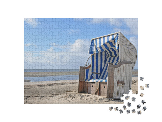 puzzle 1000 dílků „Sandkorb na Föhru, Šlesvicko-Holštýnsko, Německo“