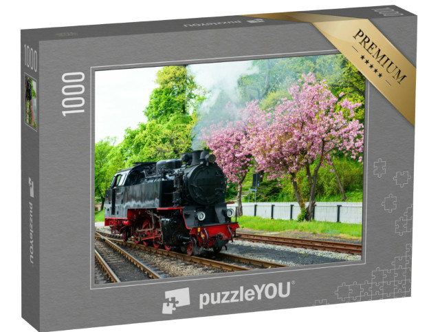 puzzle 1000 dílků „Parní vlak Mollie ve Warnemünde, Německo“