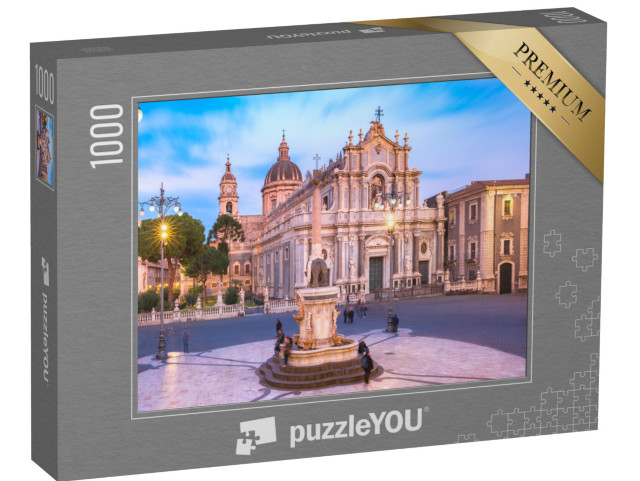 puzzle 1000 dílků „Piazza Duomo večer, Catania, Sicílie, Itálie“