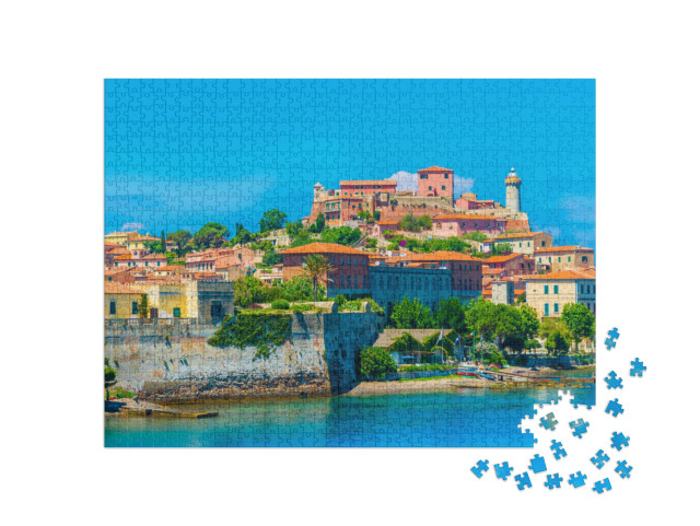 puzzle 1000 dílků „Panoramatický pohled na Portoferraio, Elba, Itálie“