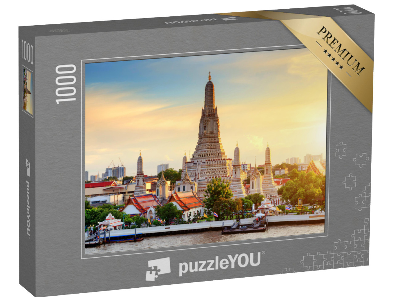 puzzle 1000 dílků „Chrám Wat Arun při západu slunce, Bangkok, Thajsko“