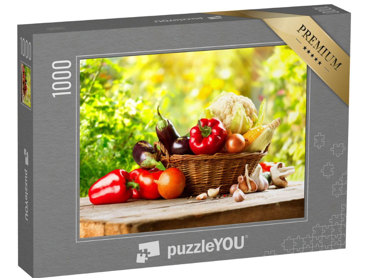 puzzle 1000 dílků „Zelenina v košíku“
