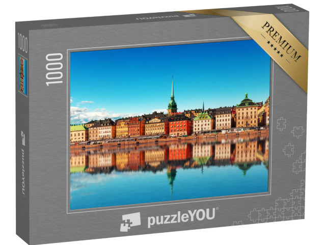 puzzle 1000 dílků „Letní panorama starého města Gamla Stan, Stockholm, Švédsko“