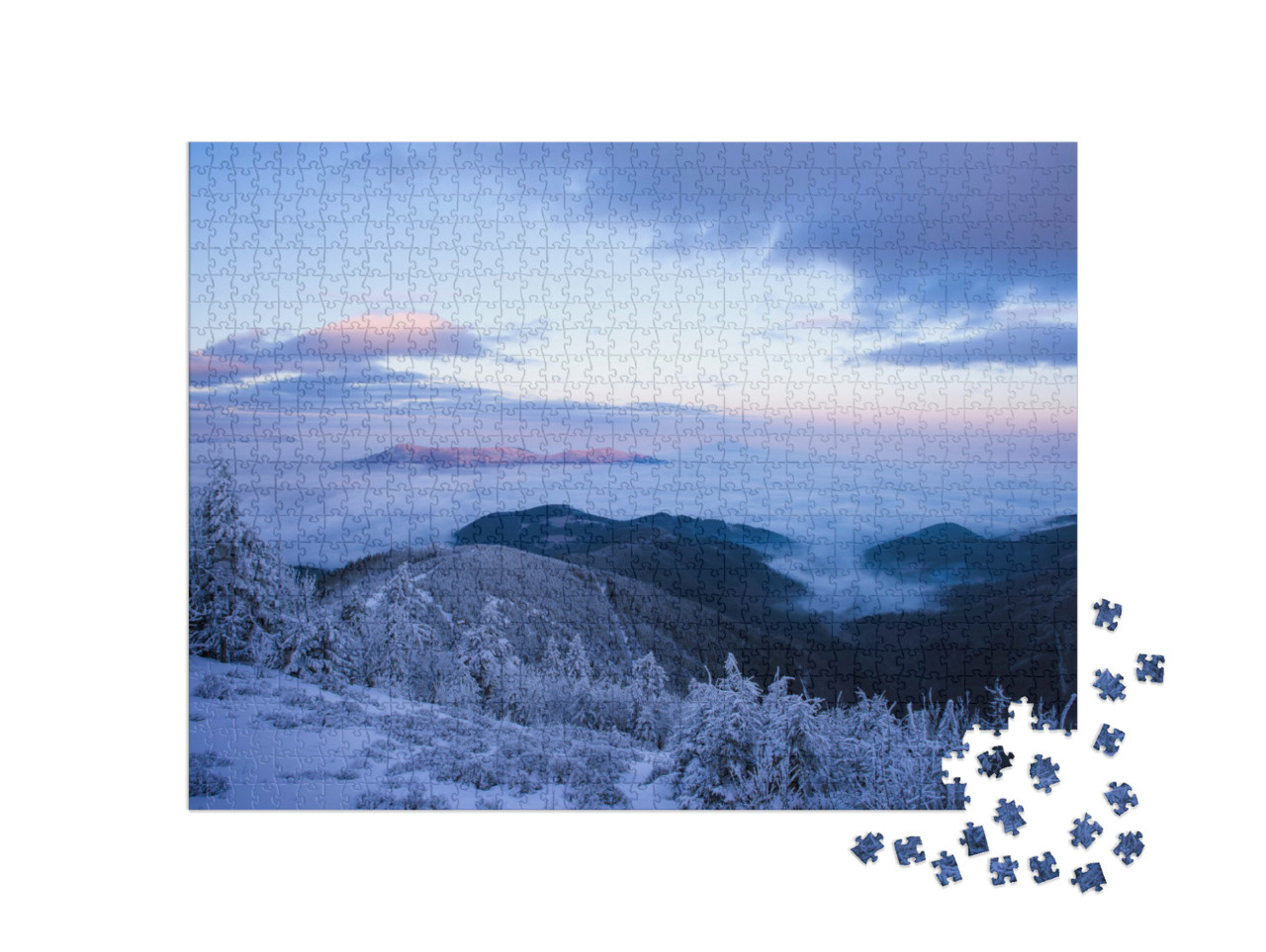 puzzle 1000 dílků „Východ slunce Lysá hora, Beskydy, Česká republika“