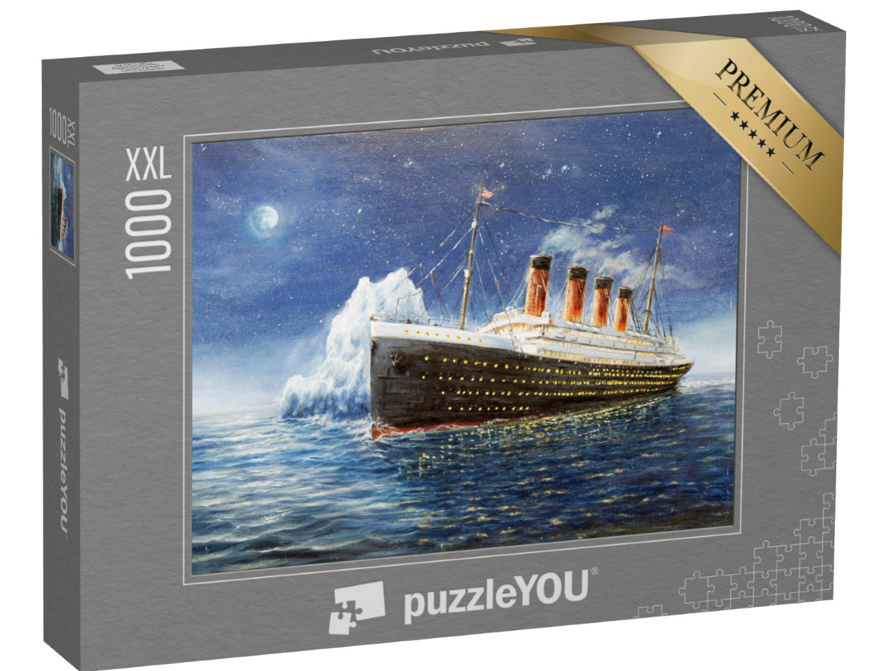 puzzle 1000 dílků XXL „Olejomalba: Titanic narazí do ledovce“