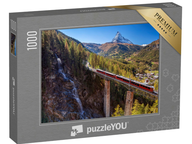 puzzle 1000 dílků „Vodopád na Matterhornu, Švýcarské Alpy ve Valais“