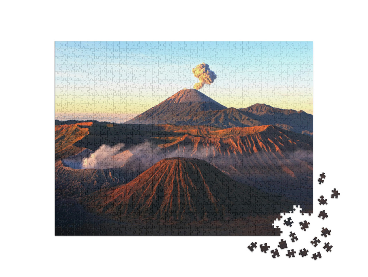 puzzle 1000 dílků „Sopky v národním parku Bromo na Jávě, Indonésie“