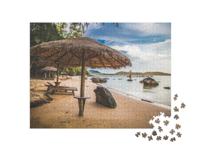 puzzle 1000 dílků „Ostrov Koh Rong, západ slunce na ostrově Koh Rong, Kambodža“