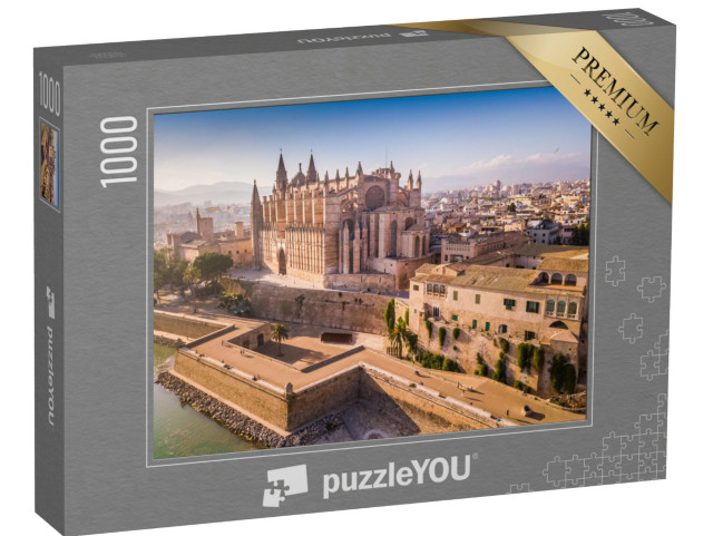 puzzle 1000 dílků „Letecký pohled na historickou katedrálu v Palma de Mallorca“