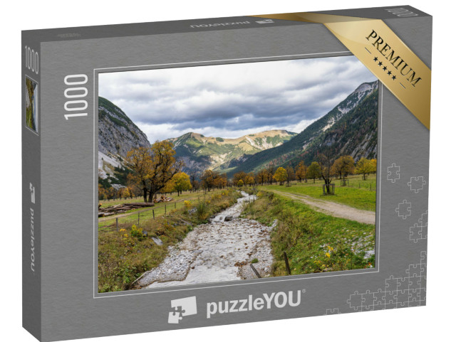 puzzle 1000 dílků „Javory u Ahornbodenu na podzim, Karwendelgebirge, Rakousko“