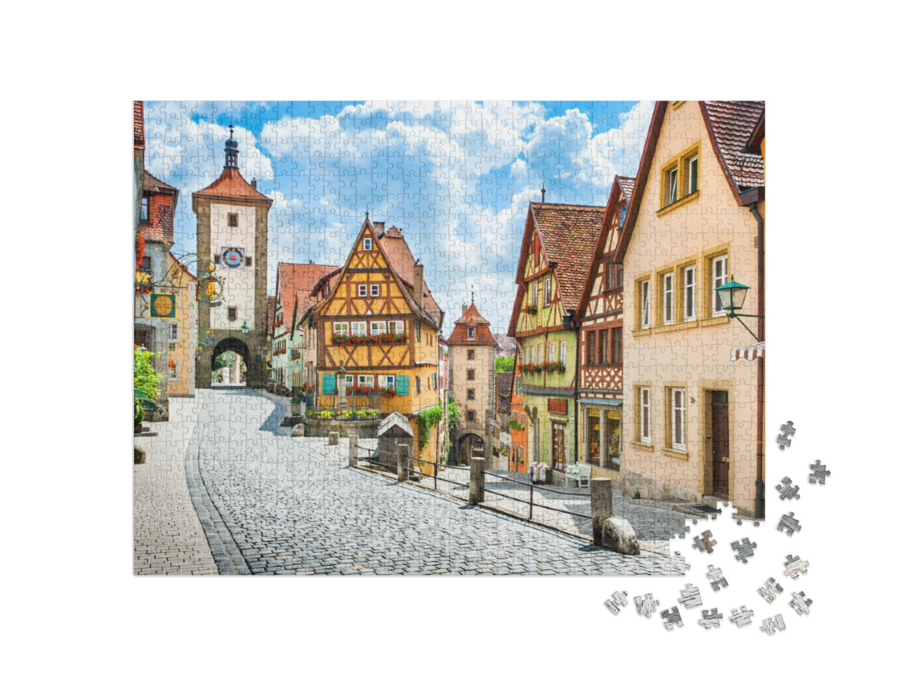 puzzle 1000 dílků „Historický Rothenburg ob der Tauber, Německo“