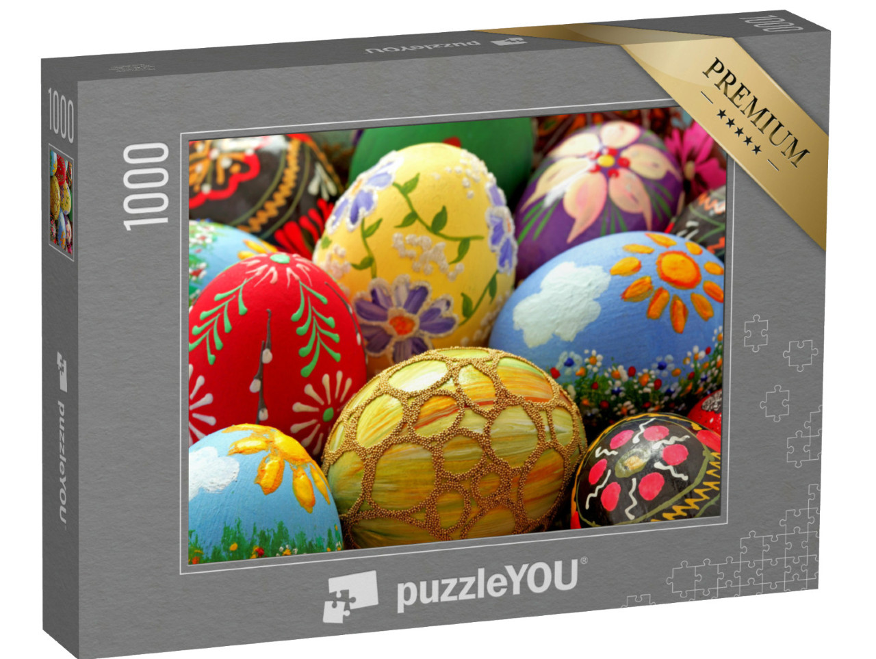 puzzle 1000 dílků „Umění a řemesla: krásně malovaná velikonoční vajíčka“