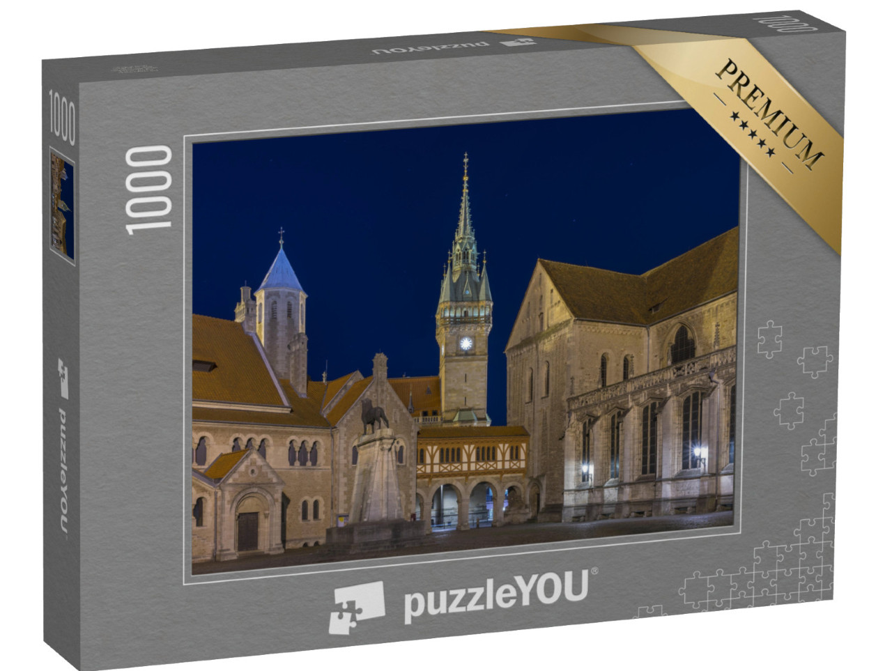 puzzle 1000 dílků „Burgplatz v Braunschweigu večer“