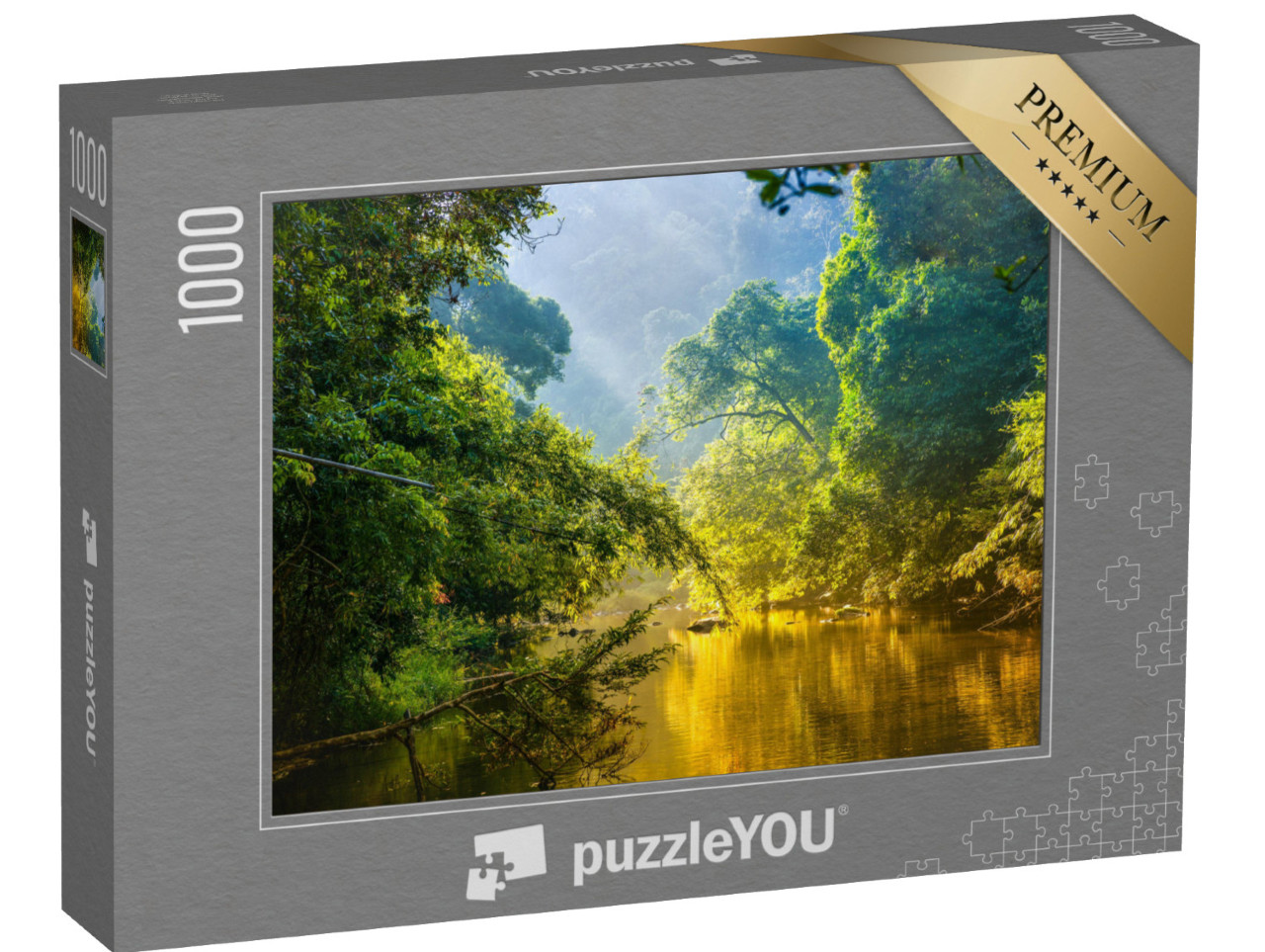 puzzle 1000 dílků „Tropický les s džunglí a řekou“