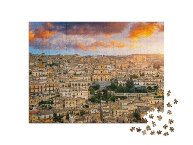 puzzle 1000 dílků „Pohled na Modicu na Sicílii, Itálie“