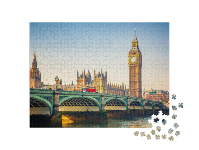 puzzle 1000 dílků „Památky Big Ben a Westminsterský most, Londýn, Anglie“