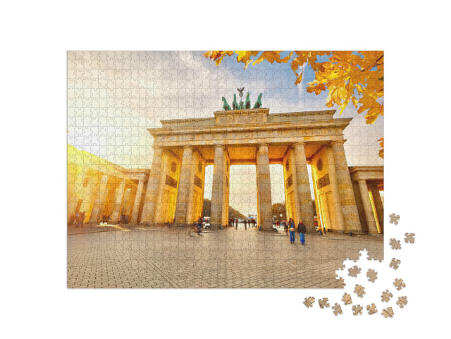 puzzle 1000 dílků „Braniborská brána při západu slunce, Berlín“