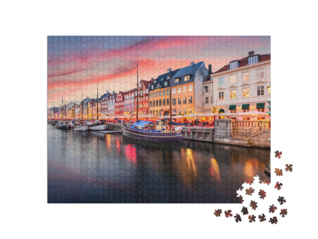 puzzle 1000 dílků „Kanál Nyhavn v Kodani, Dánsko“