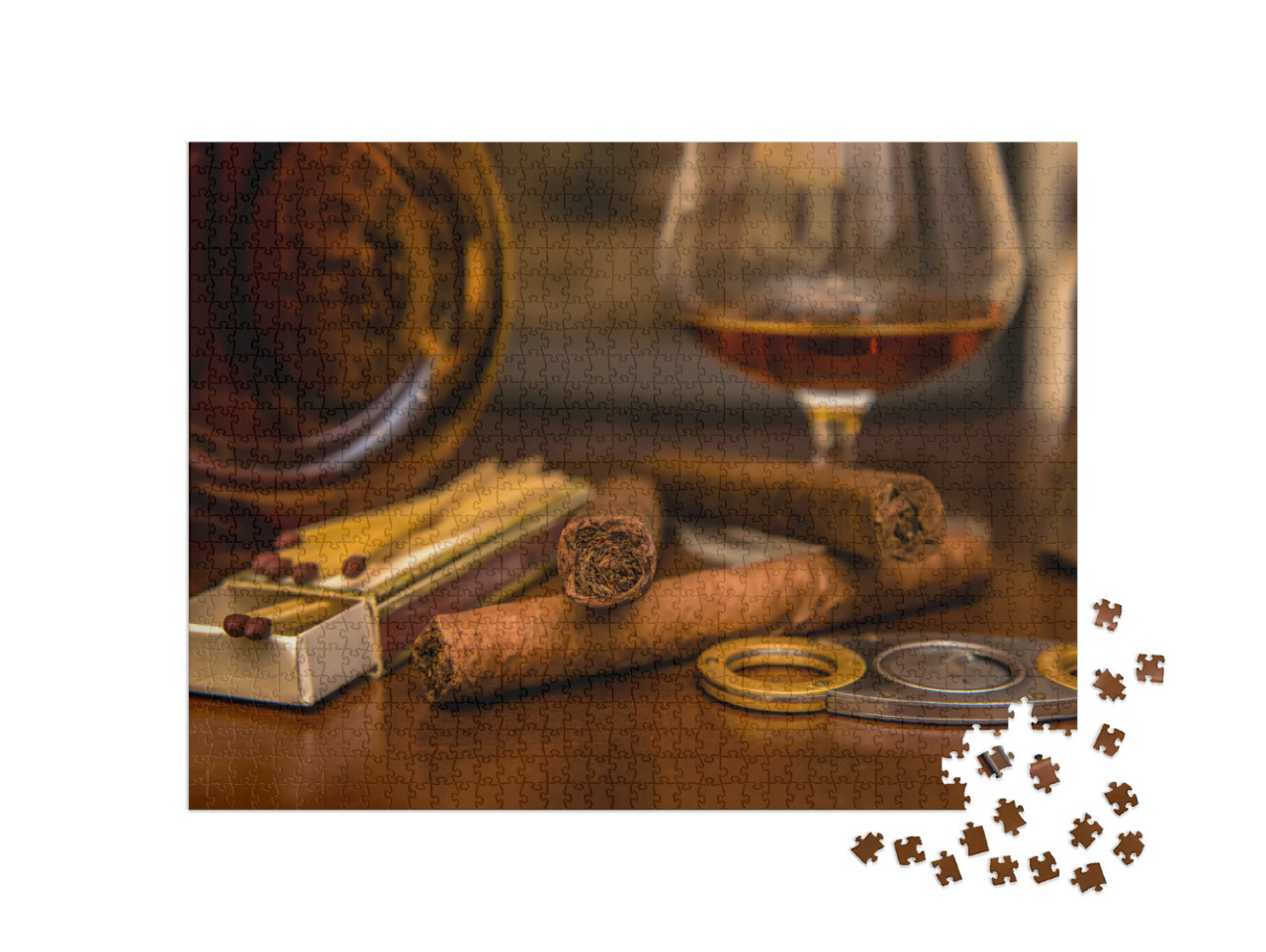 puzzle 1000 dílků „Kubánský životní styl - doutníky a rum“