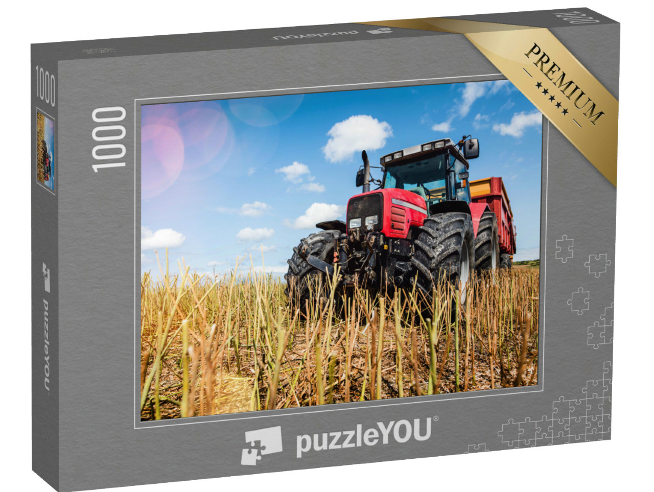 puzzle 1000 dílků „Traktor na sklizeném řepkovém poli“