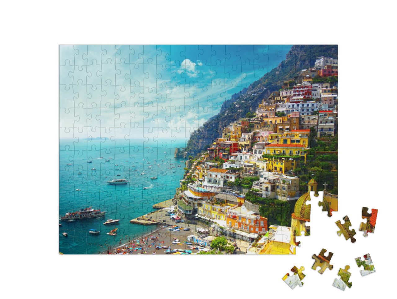 puzzle 200 dílků „Positano, Amalfi, Itálie“