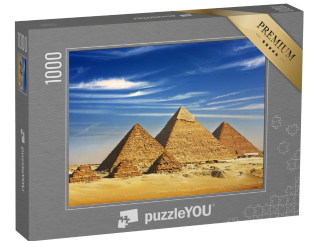 puzzle 1000 dílků „Celkový pohled na pyramidy z náhorní plošiny v Gíze, Egypt“