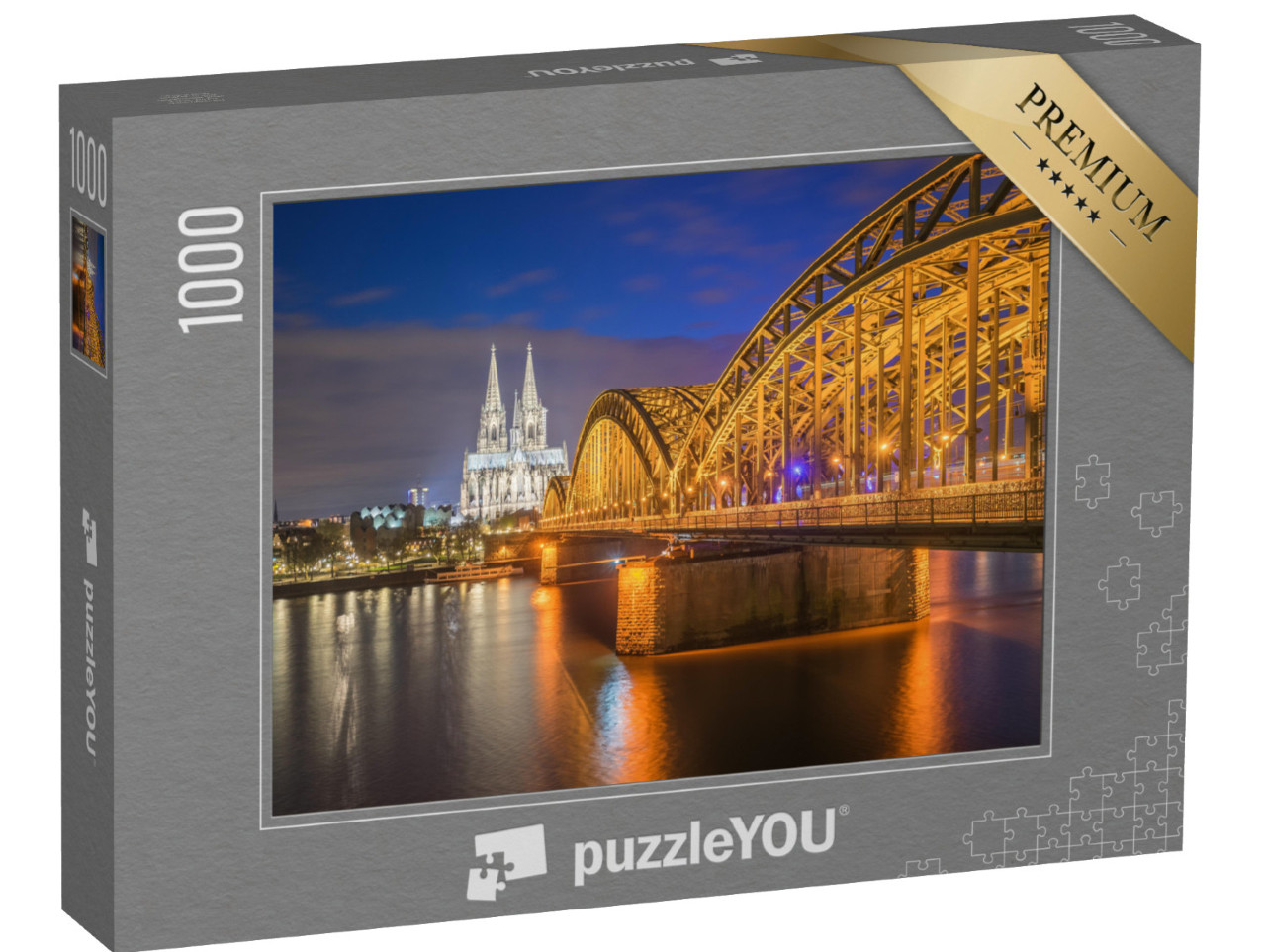 puzzle 1000 dílků „Noční pohled na Kolínskou katedrálu v Kolíně nad Rýnem, Německo“