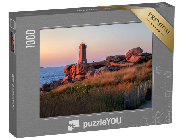 puzzle 1000 dílků „Maják Perros-Guirec při západu slunce, Bretaň, Francie“