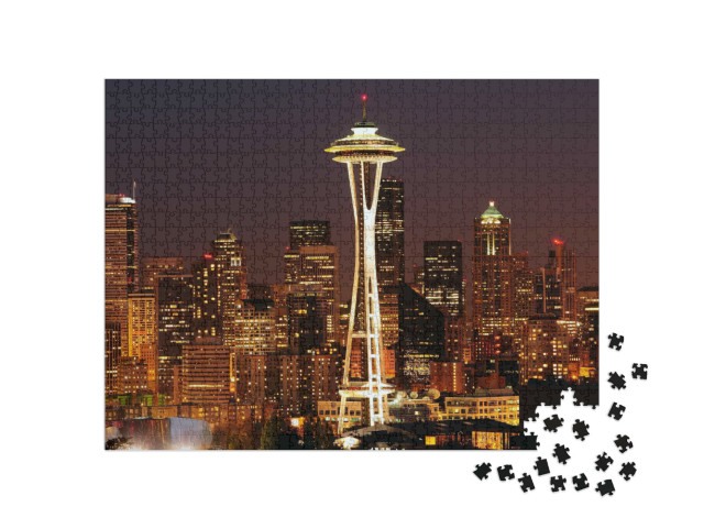 puzzle 1000 dílků „Noční Seattle“