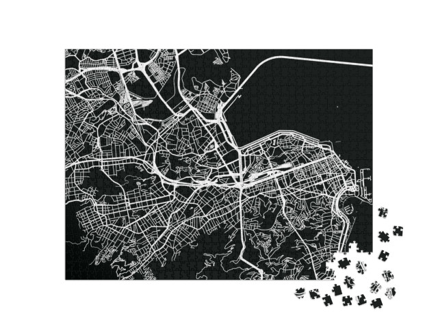 puzzle 1000 dílků „Mapa města Rio de Janeiro, Brazílie“