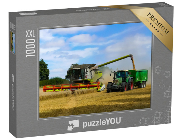 puzzle 1000 dílků XXL „Traktor s přívěsem, Oxfordshire“