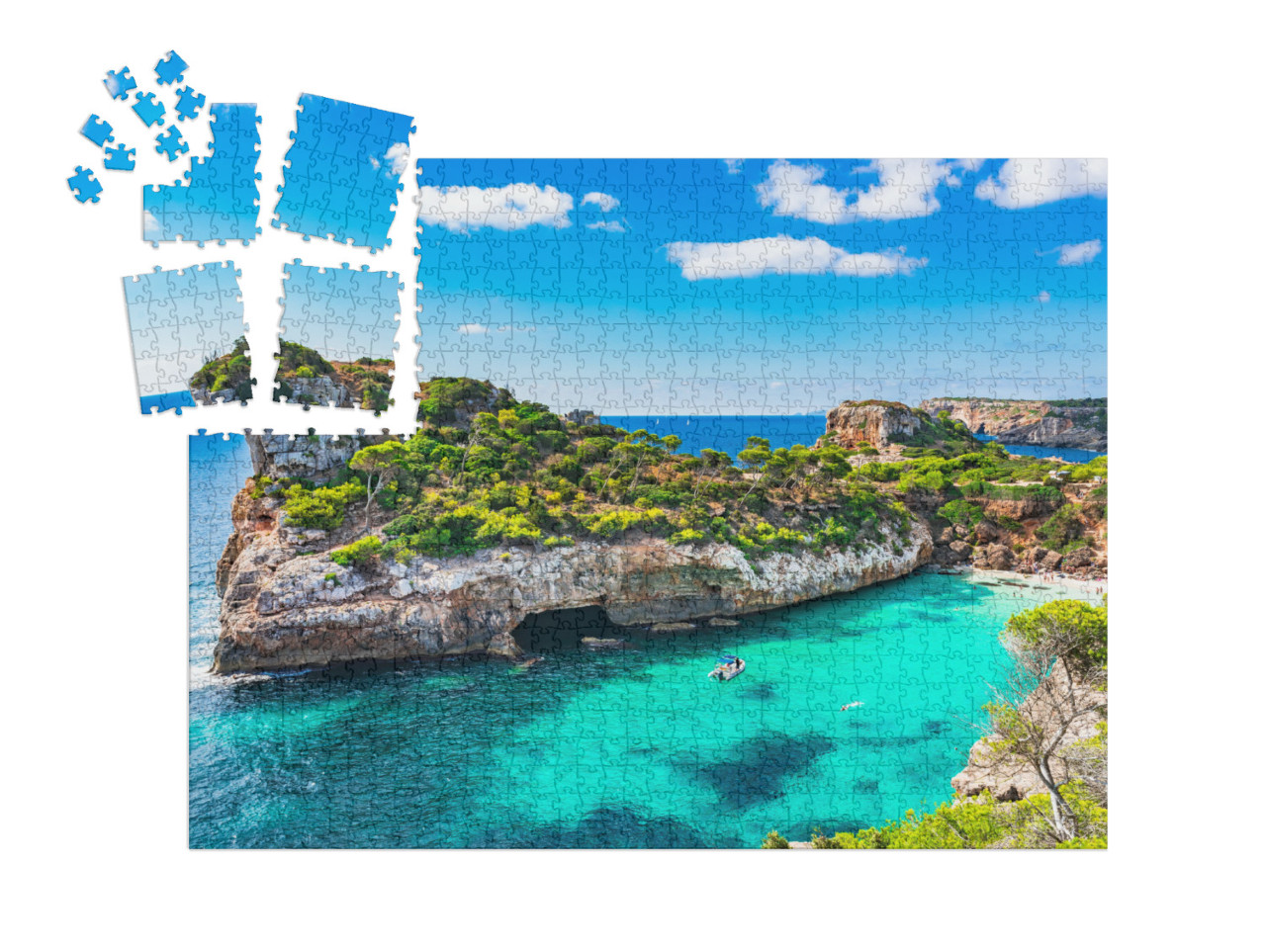 SMART SORTED® | Puzzle 1000 dílků „Pláž Mallorca, Španělsko, Středozemní moře“