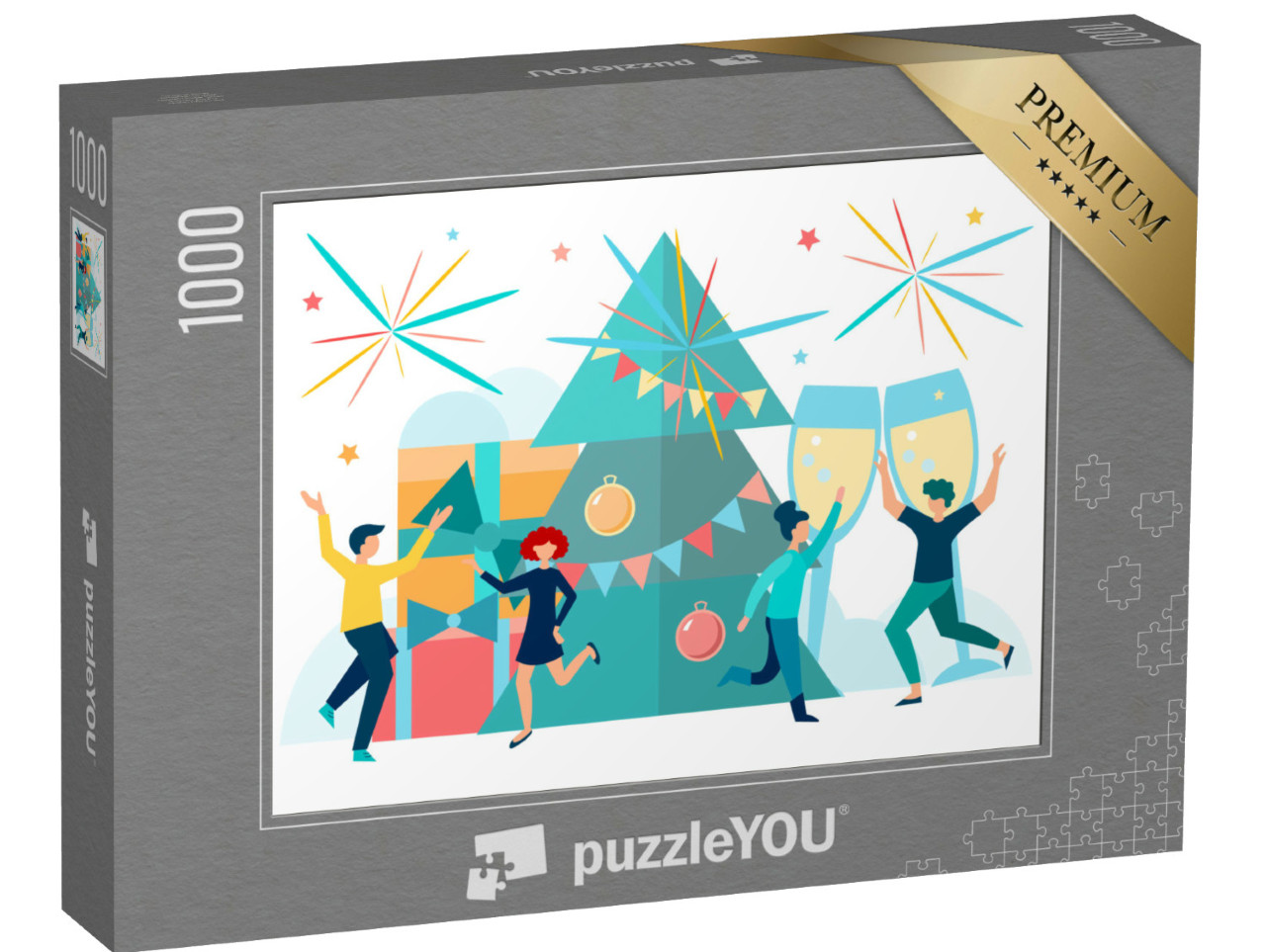 puzzle 1000 dílků „novoroční večírek, mladí lidé tančí a baví se“