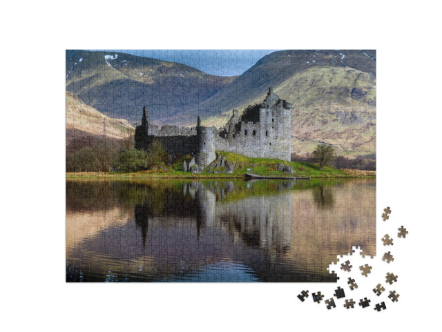 puzzle 1000 dílků „Tajemný hrad Kilchurn, Dalmally, Skotsko“