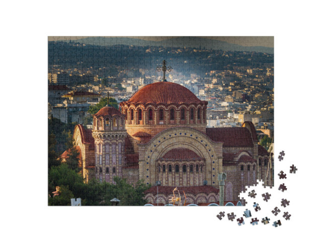 puzzle 1000 dílků „Kostel svatého Pavla v Agios Pavlos, Soluň, Řecko“