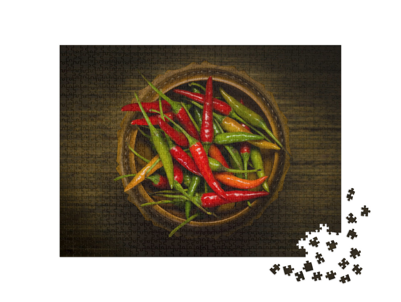 puzzle 1000 dílků „Červené a zelené thajské chilli papričky“