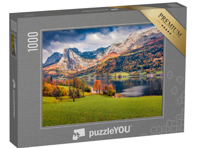 puzzle 1000 dílků „Klidný podzimní pohled na Grundlsee“