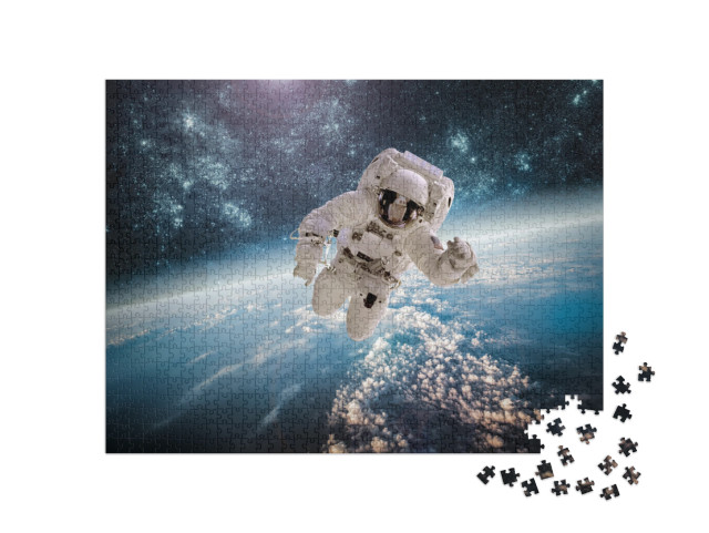 puzzle 1000 dílků „Astronaut ve vesmíru, Země v pozadí“