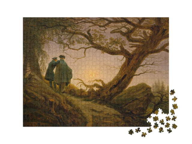 puzzle 1000 dílků XXL „Caspar David Friedrich - Dva muži hledí na Měsíc“