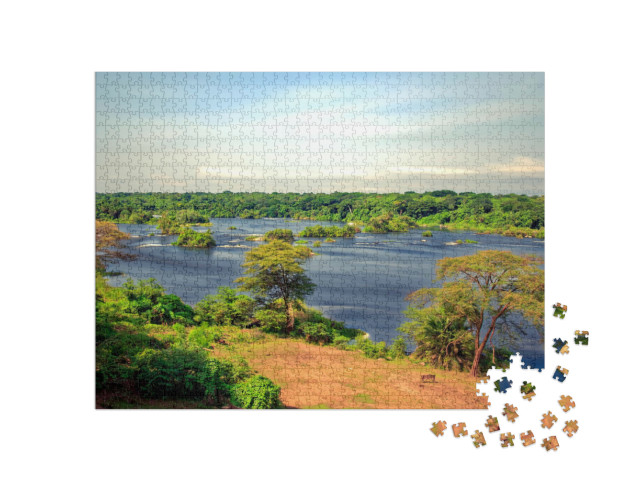 puzzle 1000 dílků „Divoký Nil v národním parku Murchison Falls, Uganda“
