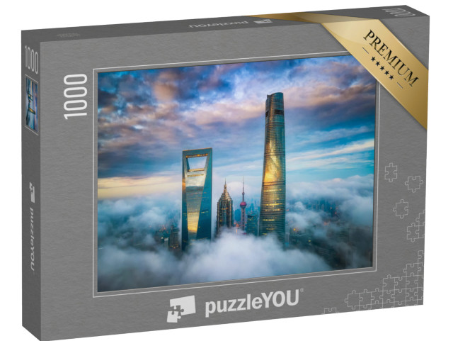 puzzle 1000 dílků „Nad mraky: mrakodrapy v Šanghaji Lujiazui“