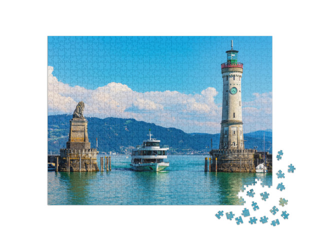 puzzle 1000 dílků „Lindau u Bodamského jezera v Bavorsku“